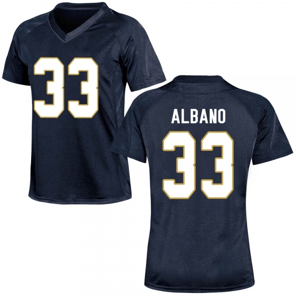 Leo Albano Notre Dame Fighting Irish NCAA Women's #33 Navy Blue Game College Stitched Football Jersey LQY3655ZH
